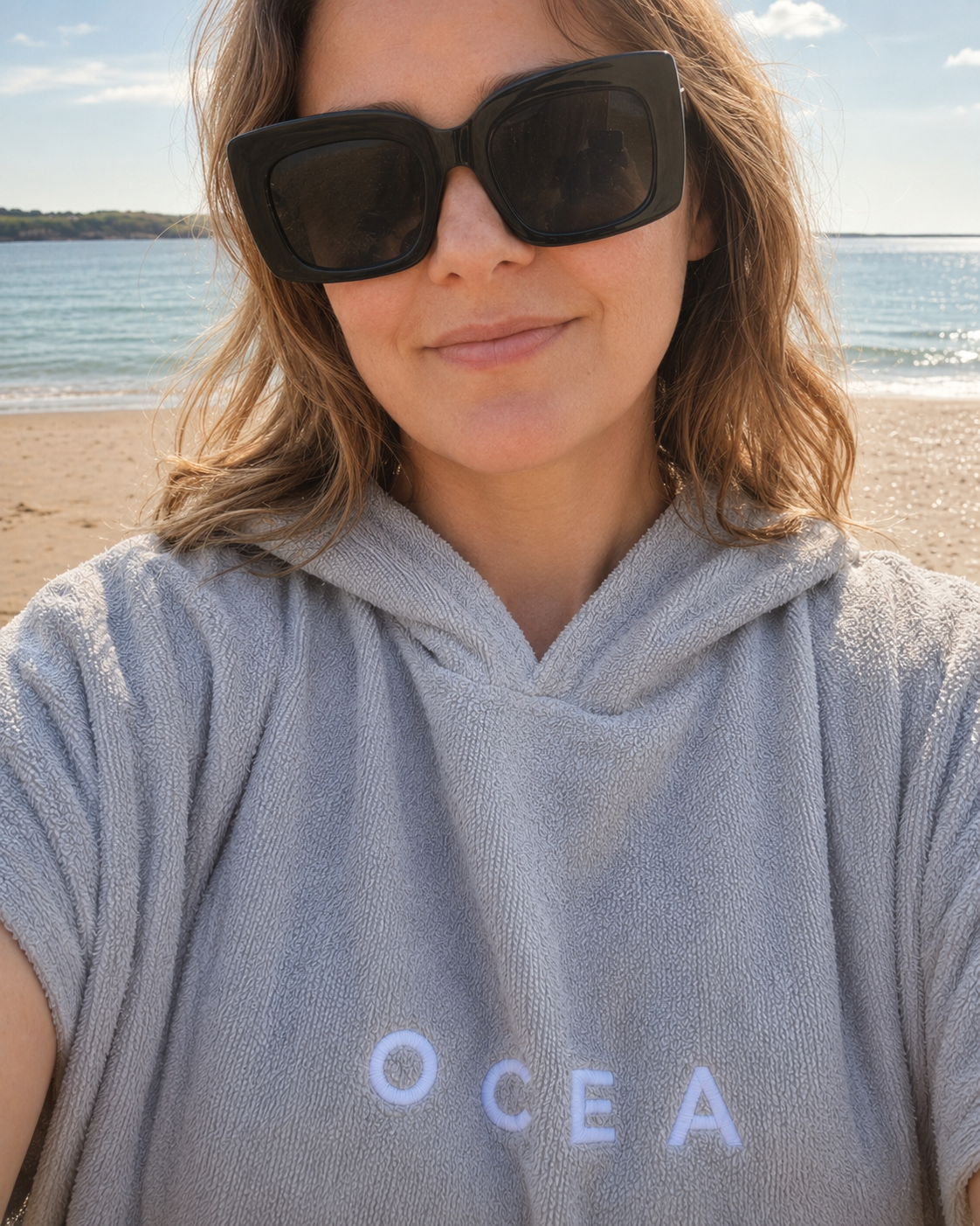 OCEA Premium Cotton Changing Poncho – Grey